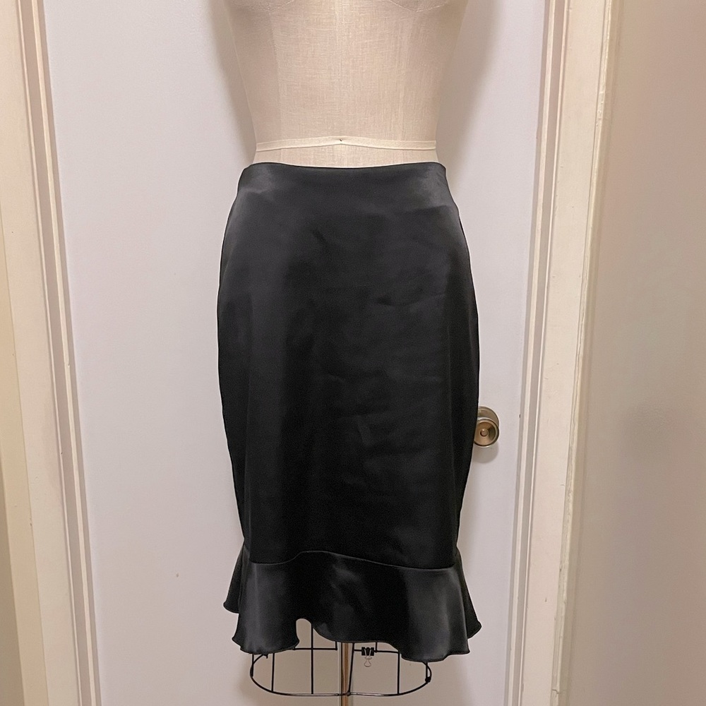 Vintage Silky Black Slip Skirt